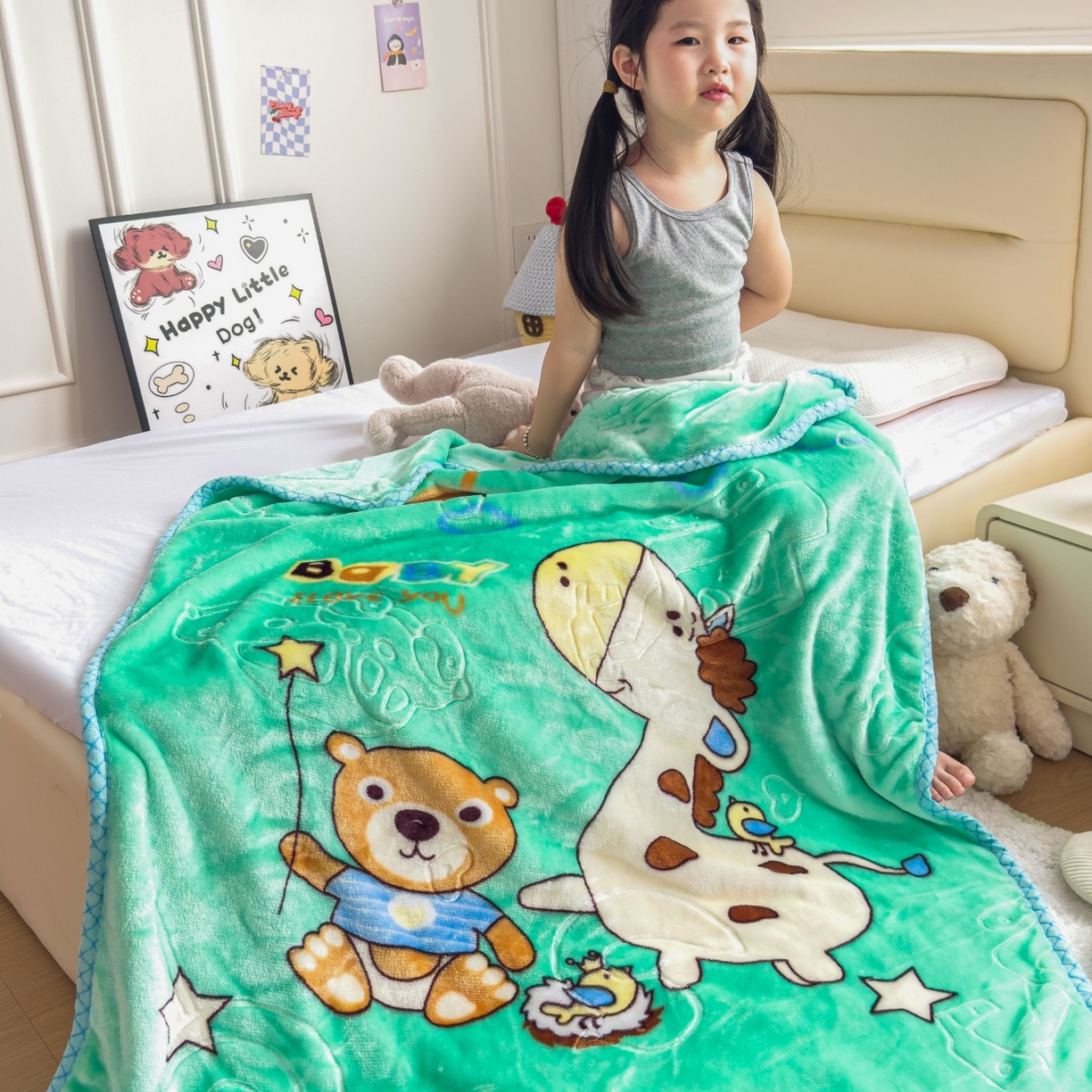 91家纺网 家纺一手货源 找家纺 （总）爱彼家纺 2025冬季热门拉舍尔双层云绒童毯盖毯毯子-系列一