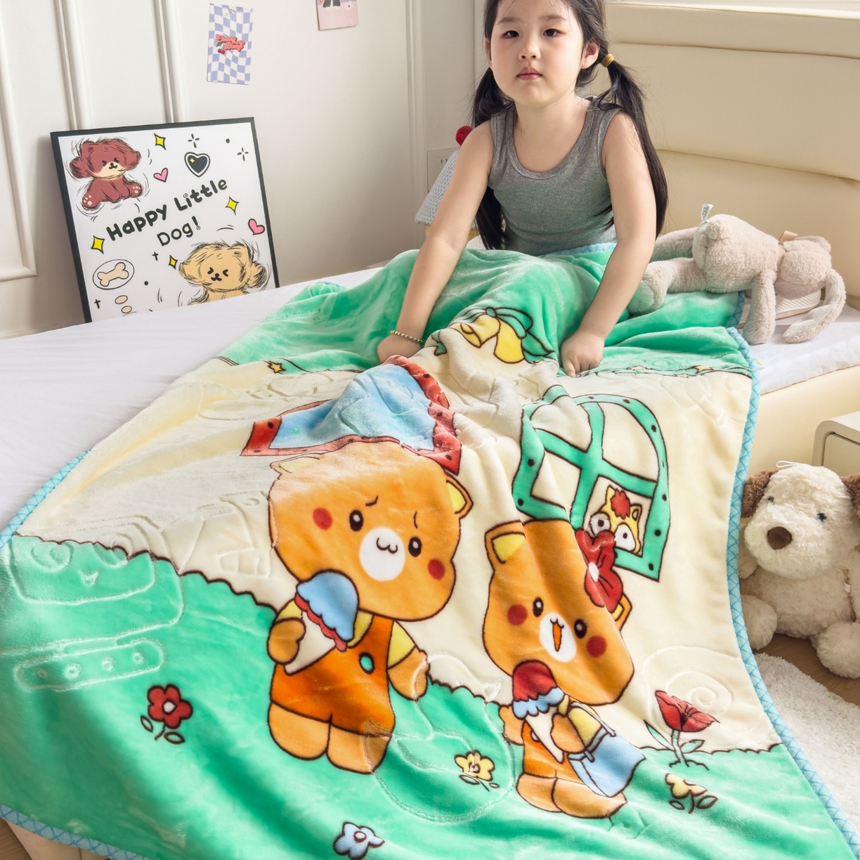 91家纺网 家纺一手货源 找家纺 （总）爱彼家纺 2025冬季热门拉舍尔双层云绒童毯盖毯毯子-系列一