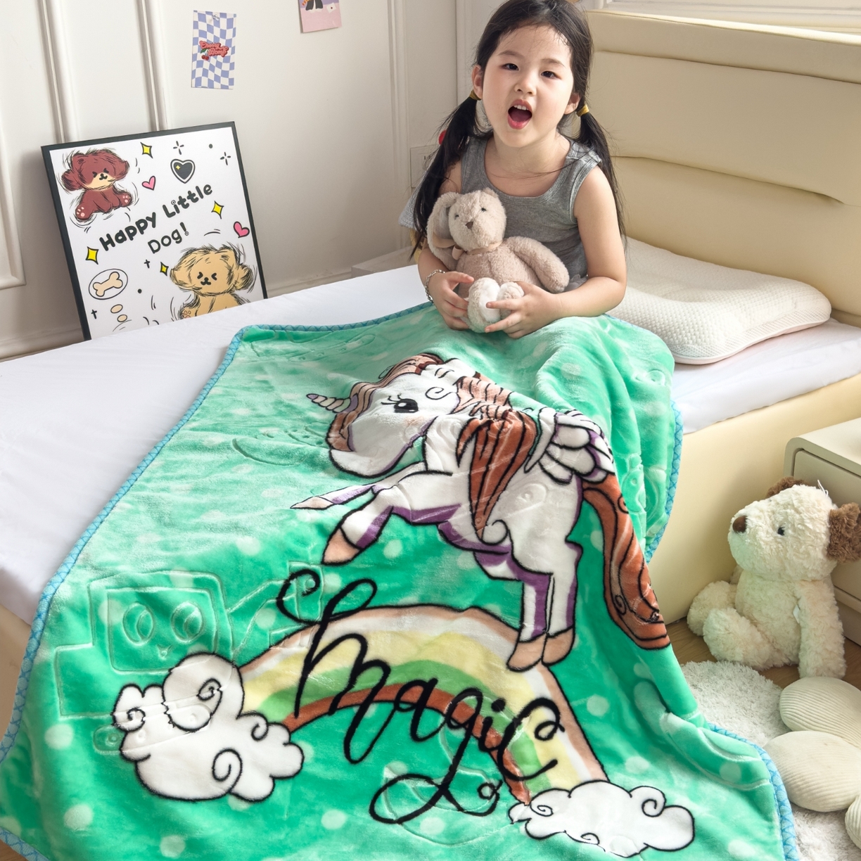 91家纺网 家纺一手货源 找家纺 （总）爱彼家纺 2025冬季热门拉舍尔双层云绒童毯盖毯毯子-系列一