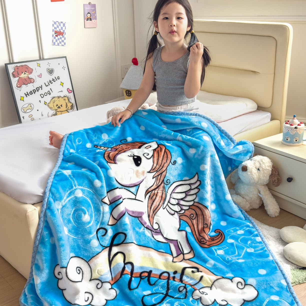 91家纺网 家纺一手货源 找家纺 （总）爱彼家纺 2025冬季热门拉舍尔双层云绒童毯盖毯毯子-系列一