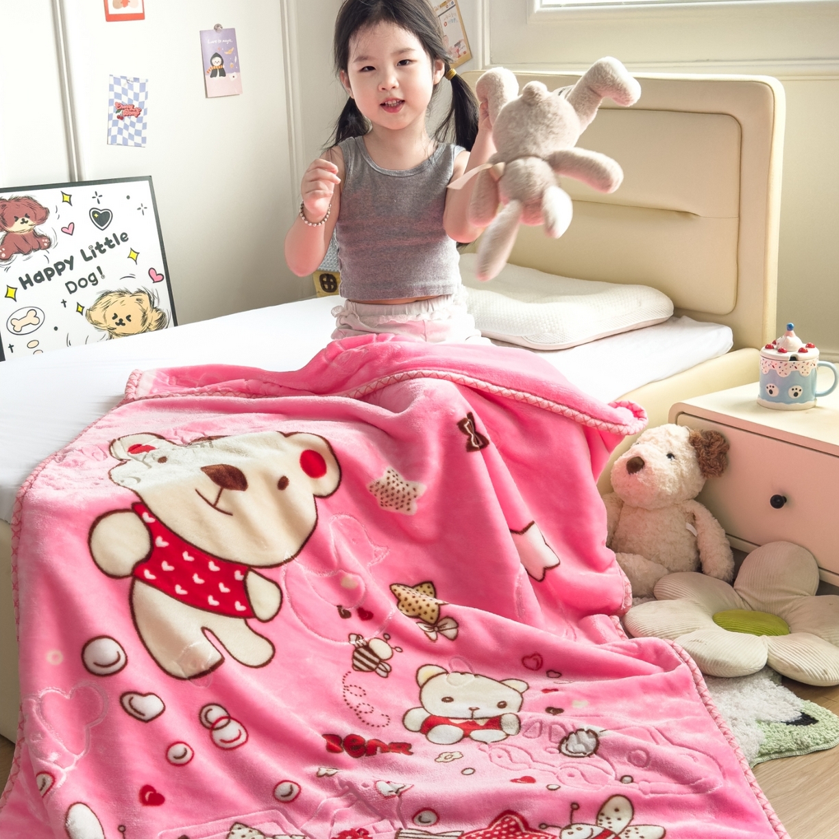 91家纺网 家纺一手货源 找家纺 （总）爱彼家纺 2025冬季热门拉舍尔双层云绒童毯盖毯毯子-系列一