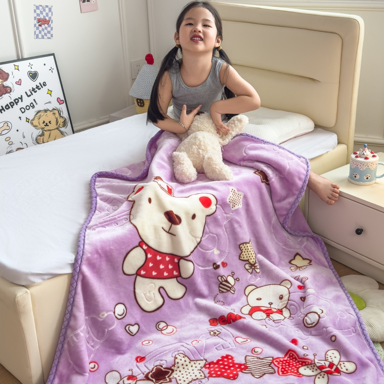 91家纺网 家纺一手货源 找家纺 （总）爱彼家纺 2025冬季热门拉舍尔双层云绒童毯盖毯毯子-系列一