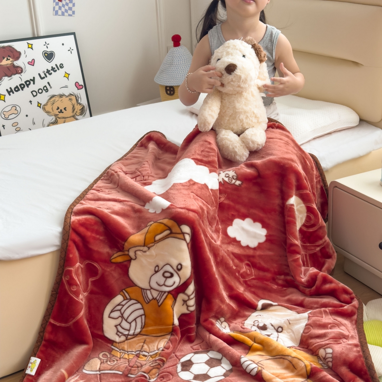 91家纺网 家纺一手货源 找家纺 （总）爱彼家纺 2025冬季热门拉舍尔双层云绒童毯盖毯毯子-系列一