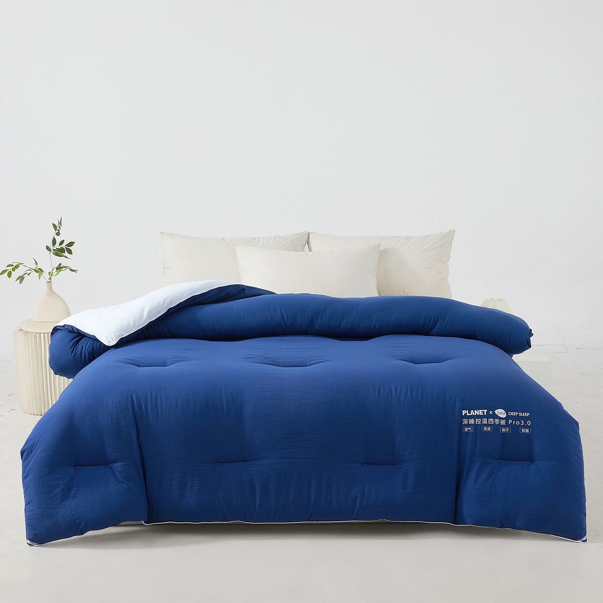 91家纺网 家纺一手货源 找家纺 咏绒家纺工厂店 2025新款亚朵同款星球酒店深睡控温四季被.Pro3.0春秋被冬被子母被 深睡蓝