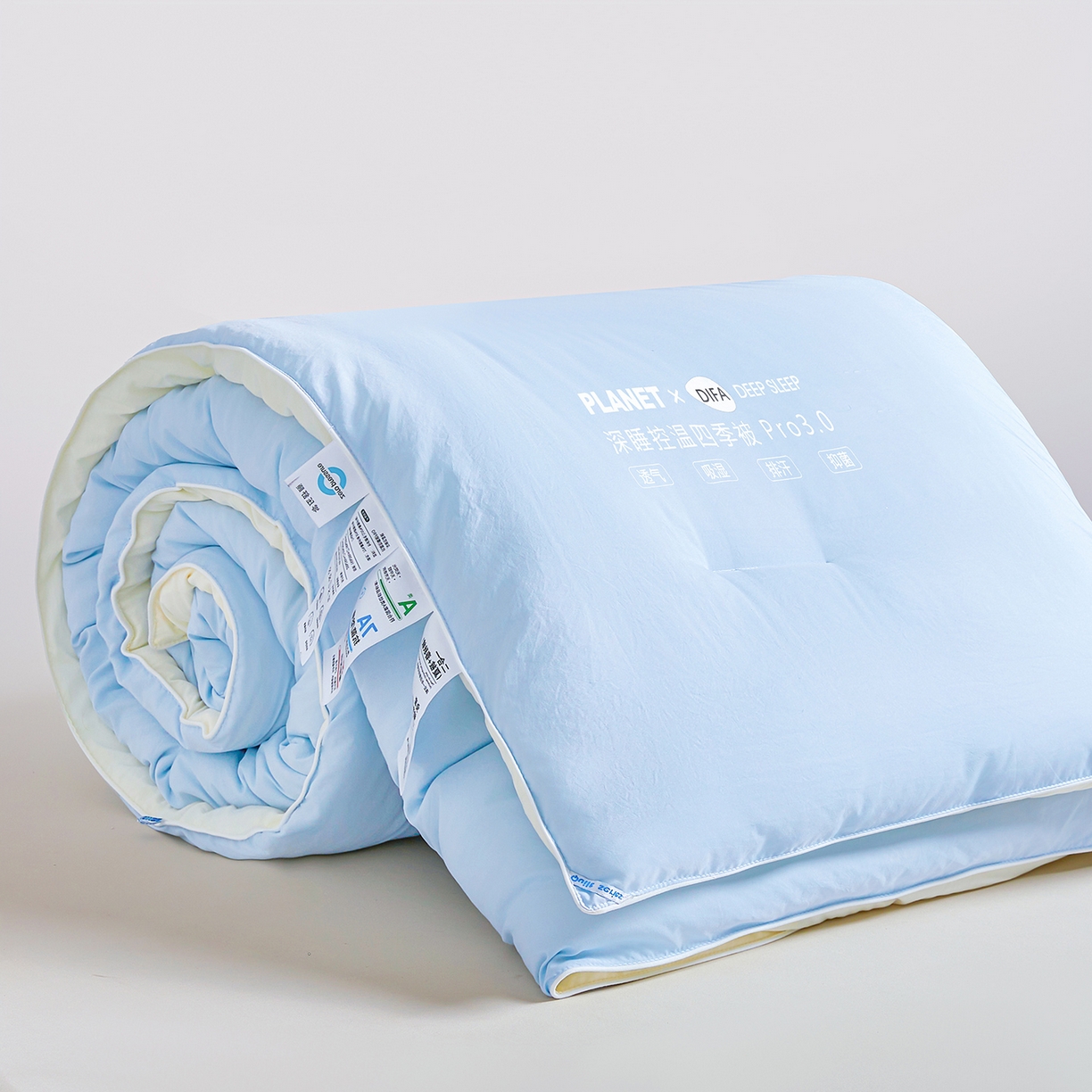 91家纺网 家纺一手货源 找家纺 咏绒家纺工厂店 2025新款亚朵同款星球酒店深睡控温四季被.Pro3.0春秋被冬被子母被 青空蓝