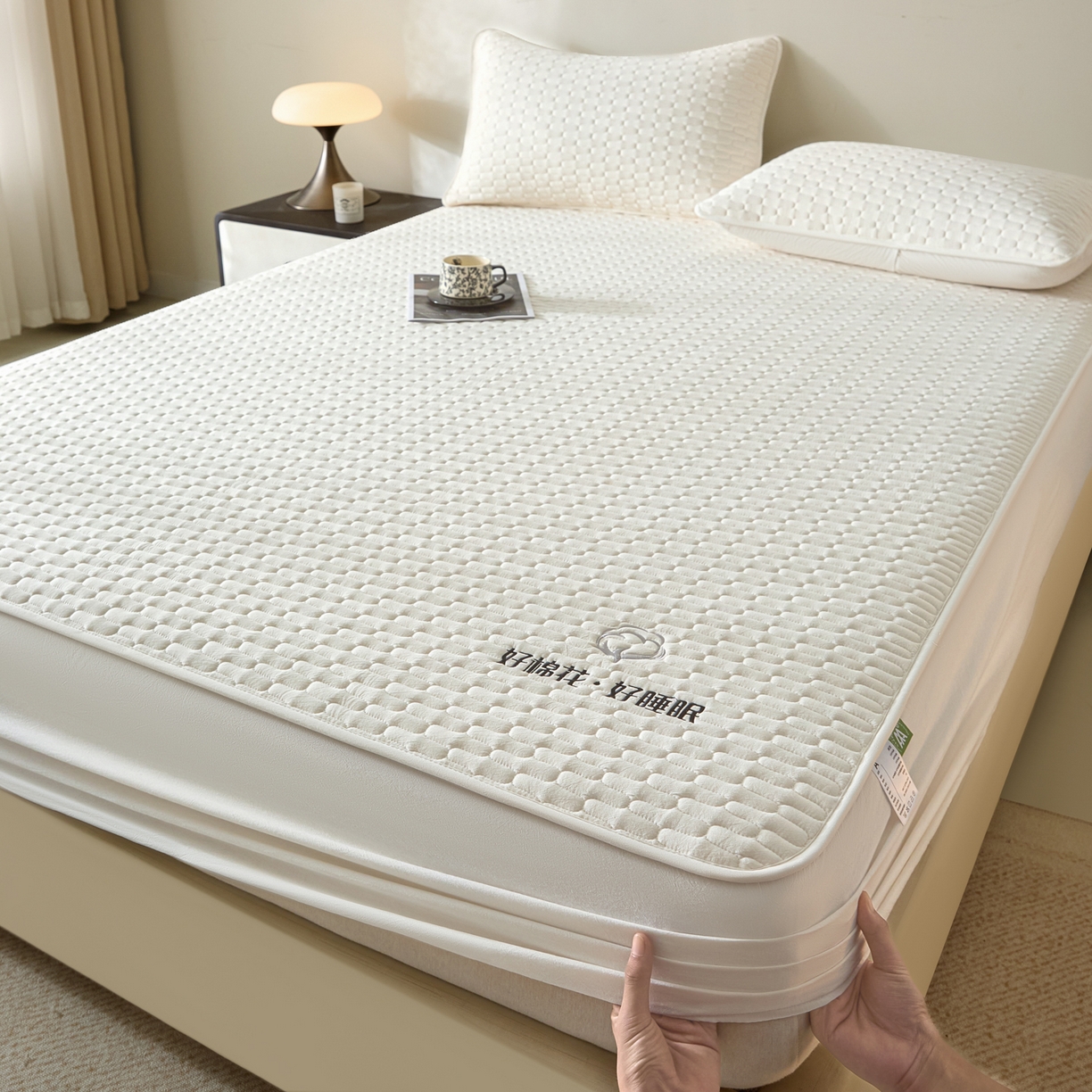 91家纺网 家纺一手货源 找家纺 （总）芬晴家纺 2025新款A类全棉水洗棉床盖-心欢系列-遇见系列