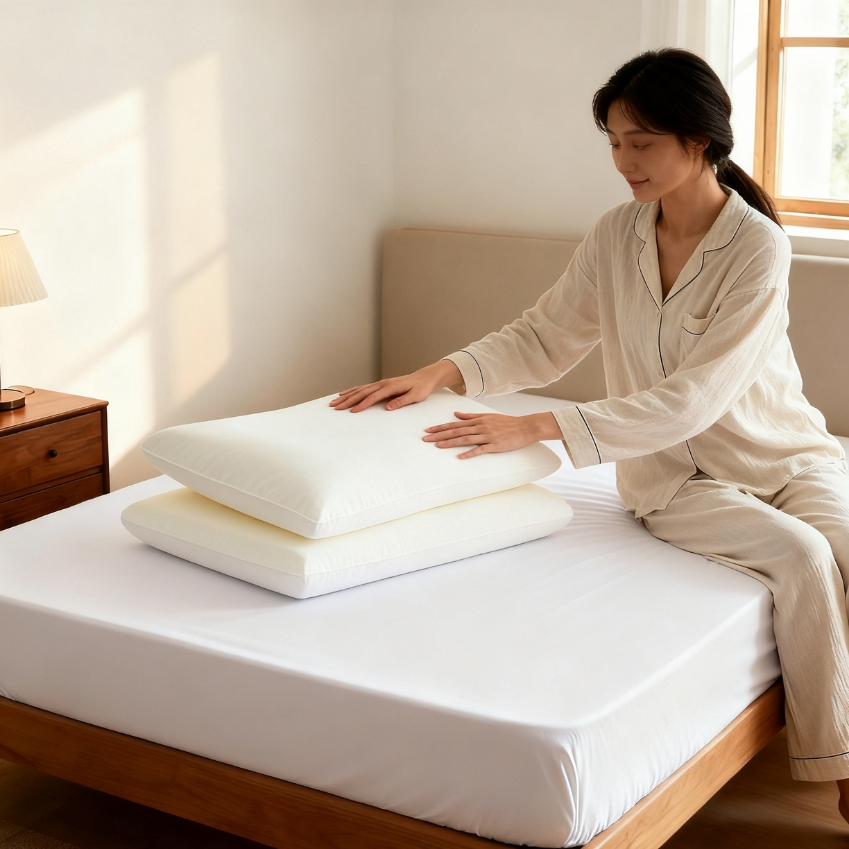 91家纺网 家纺一手货源 找家纺 （总）安力森/诚臻酒店用品 2025新款护颈枕单人睡眠枕头 慢回弹记忆棉枕芯家用宿舍学生颈椎枕 助眠透气枕