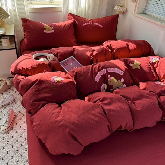 91家纺网 家纺一手货源 找家纺 （总）优兰朵 2025新款水洗棉印花毛巾绣四件套