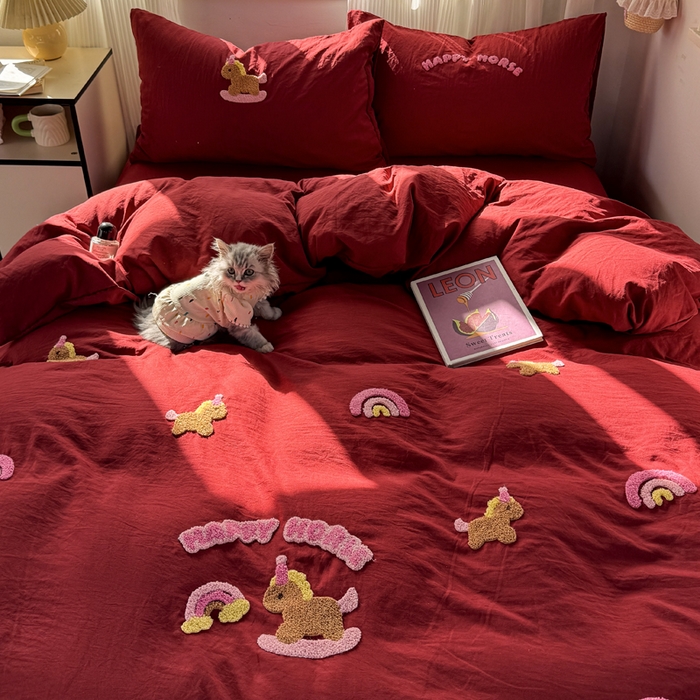 91家纺网 家纺一手货源 找家纺 （总）优兰朵 2025新款水洗棉印花毛巾绣四件套