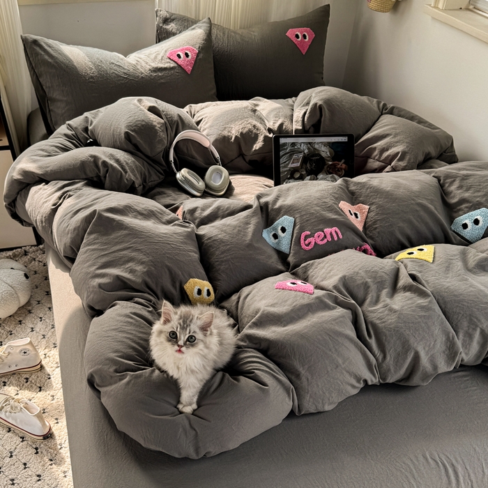 91家纺网 家纺一手货源 找家纺 （总）优兰朵 2025新款水洗棉印花毛巾绣四件套