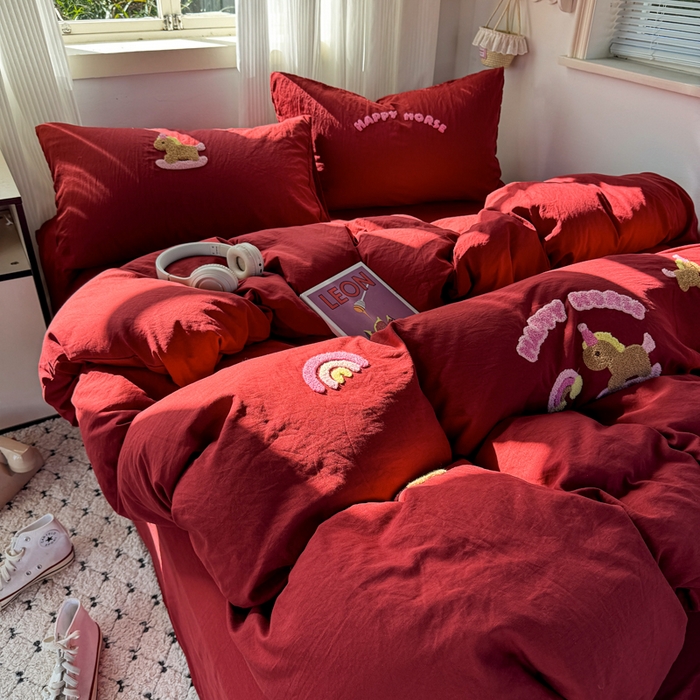 91家纺网 家纺一手货源 找家纺 （总）优兰朵 2025新款水洗棉印花毛巾绣四件套