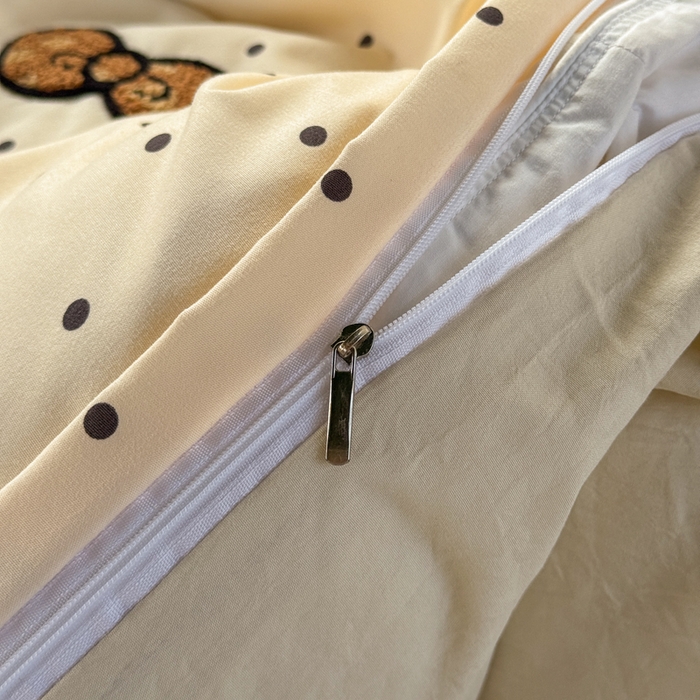 91家纺网 家纺一手货源 找家纺 优兰朵 2025新款水洗棉印花毛巾绣四件套 豹纹凯蒂