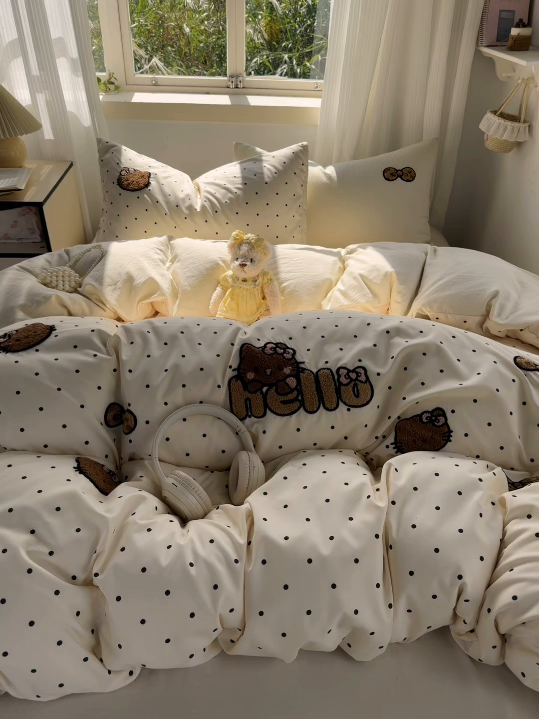 91家纺网 家纺一手货源 找家纺 优兰朵 2025新款水洗棉印花毛巾绣四件套 豹纹凯蒂