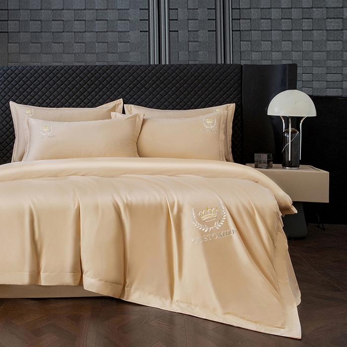 91家纺网 家纺一手货源 找家纺 （总）卡诗兰 2025新款A类50S双股新疆长绒棉贡缎面料刺绣四件套-高端礼盒装