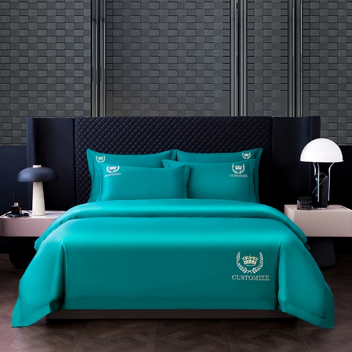 91家纺网 家纺一手货源 找家纺 （总）卡诗兰 2025新款A类50S双股新疆长绒棉贡缎面料刺绣四件套-高端礼盒装