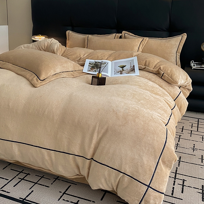 91家纺网 家纺一手货源 找家纺 （总）卡诗兰 2025款高克重加厚牛奶绒十字绣四件套