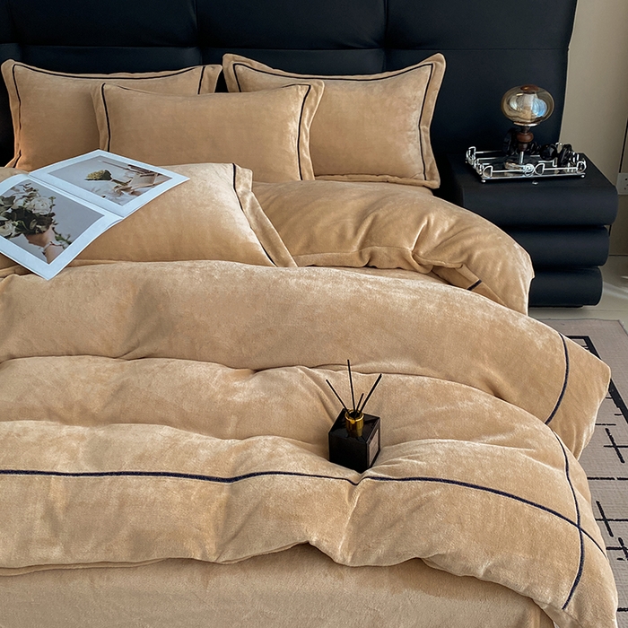 91家纺网 家纺一手货源 找家纺 （总）卡诗兰 2025款高克重加厚牛奶绒十字绣四件套