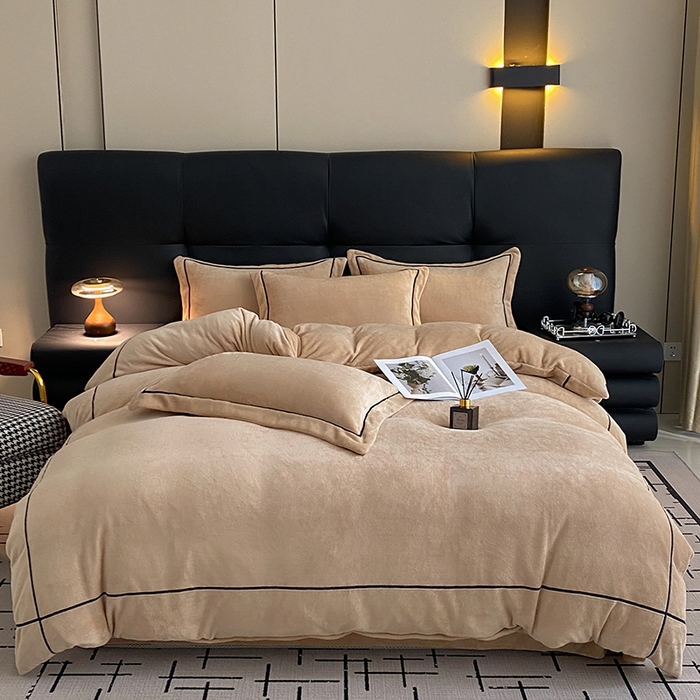 91家纺网 家纺一手货源 找家纺 （总）卡诗兰 2025款高克重加厚牛奶绒十字绣四件套