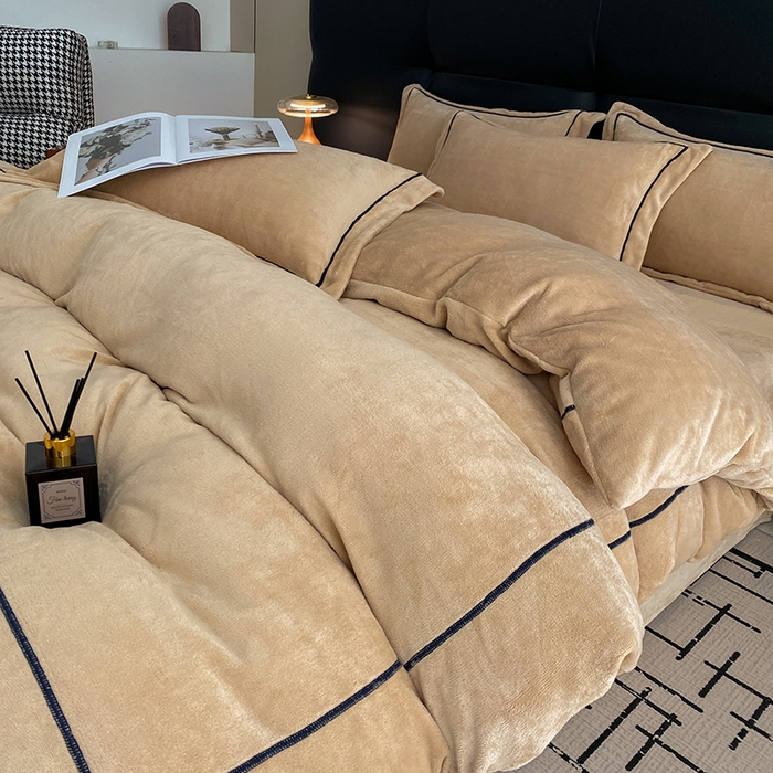 91家纺网 家纺一手货源 找家纺 （总）卡诗兰 2025款高克重加厚牛奶绒十字绣四件套