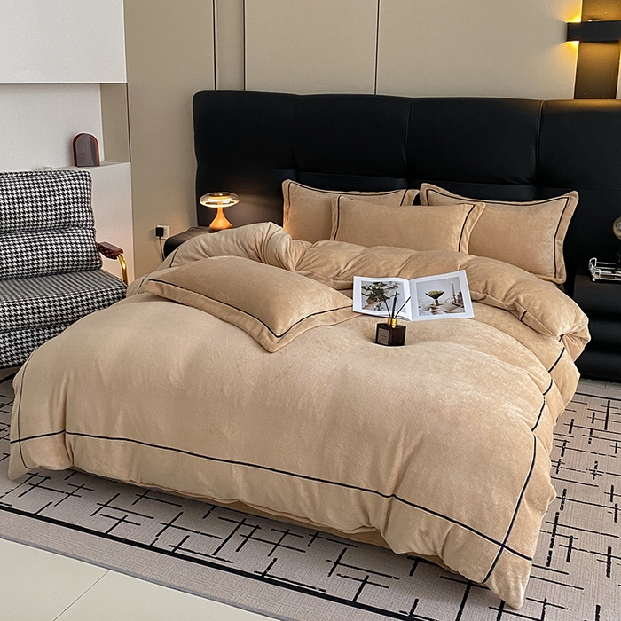 91家纺网 家纺一手货源 找家纺 （总）卡诗兰 2025款高克重加厚牛奶绒十字绣四件套