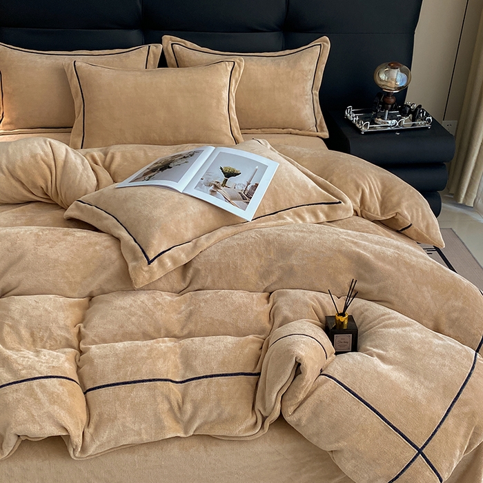 91家纺网 家纺一手货源 找家纺 （总）卡诗兰 2025款高克重加厚牛奶绒十字绣四件套