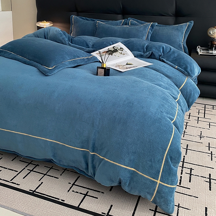 91家纺网 家纺一手货源 找家纺 卡诗兰 2025款高克重加厚牛奶绒十字绣四件套 宾利兰