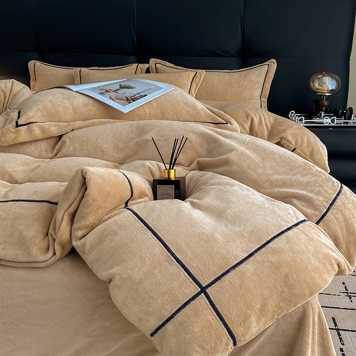 91家纺网 家纺一手货源 找家纺 （总）卡诗兰 2025款高克重加厚牛奶绒十字绣四件套