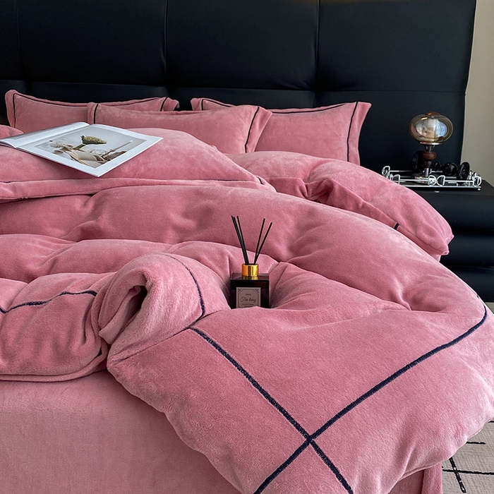 91家纺网 家纺一手货源 找家纺 （总）卡诗兰 2025款高克重加厚牛奶绒十字绣四件套