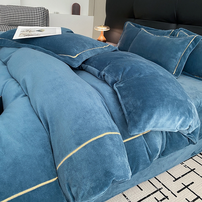 91家纺网 家纺一手货源 找家纺 卡诗兰 2025款高克重加厚牛奶绒十字绣四件套 宾利兰