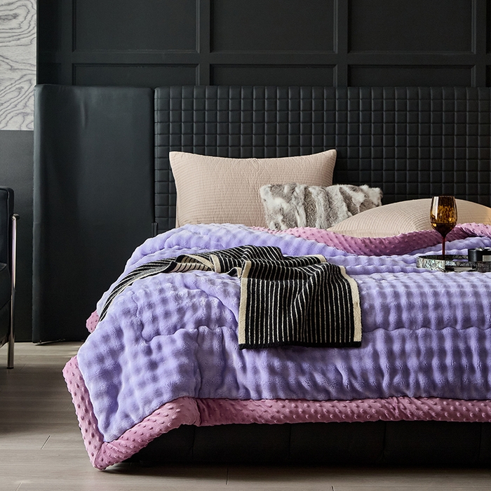 91家纺网 家纺一手货源 找家纺 （总）源舜家纺 2025新款纯色豆豆被毛毯