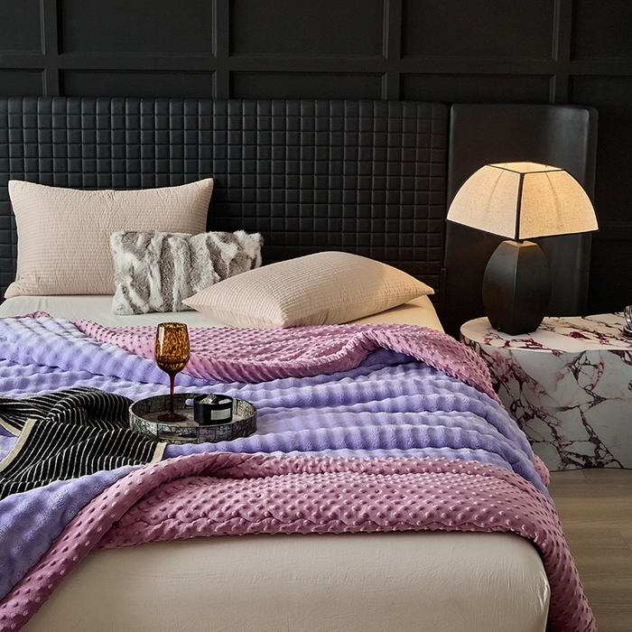 91家纺网 家纺一手货源 找家纺 （总）源舜家纺 2025新款纯色豆豆被毛毯