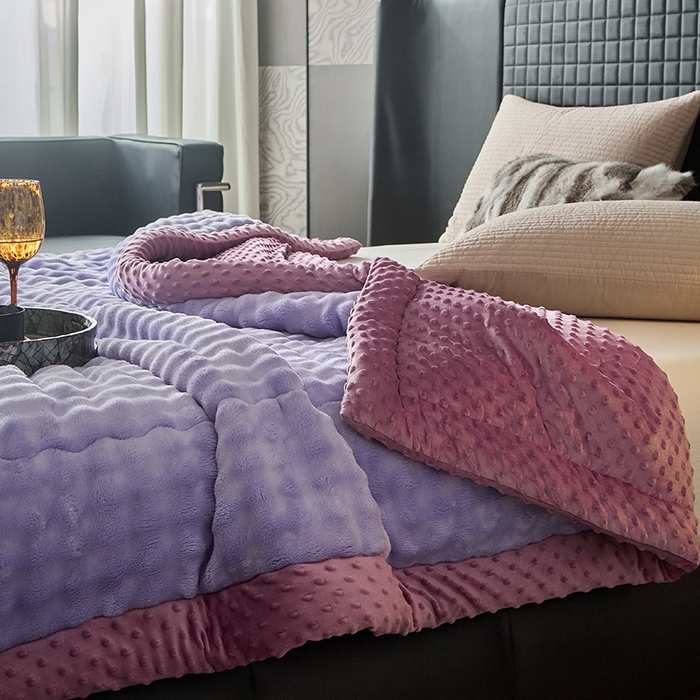 91家纺网 家纺一手货源 找家纺 （总）源舜家纺 2025新款纯色豆豆被毛毯