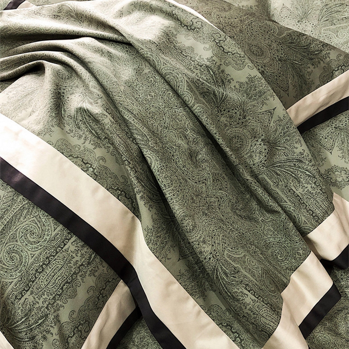 91家纺网 家纺一手货源 找家纺 （总）咏绒家纺工厂店 2025新款高定美式复古风100s长绒棉四件套纯棉全棉数码印花高级被套裸睡