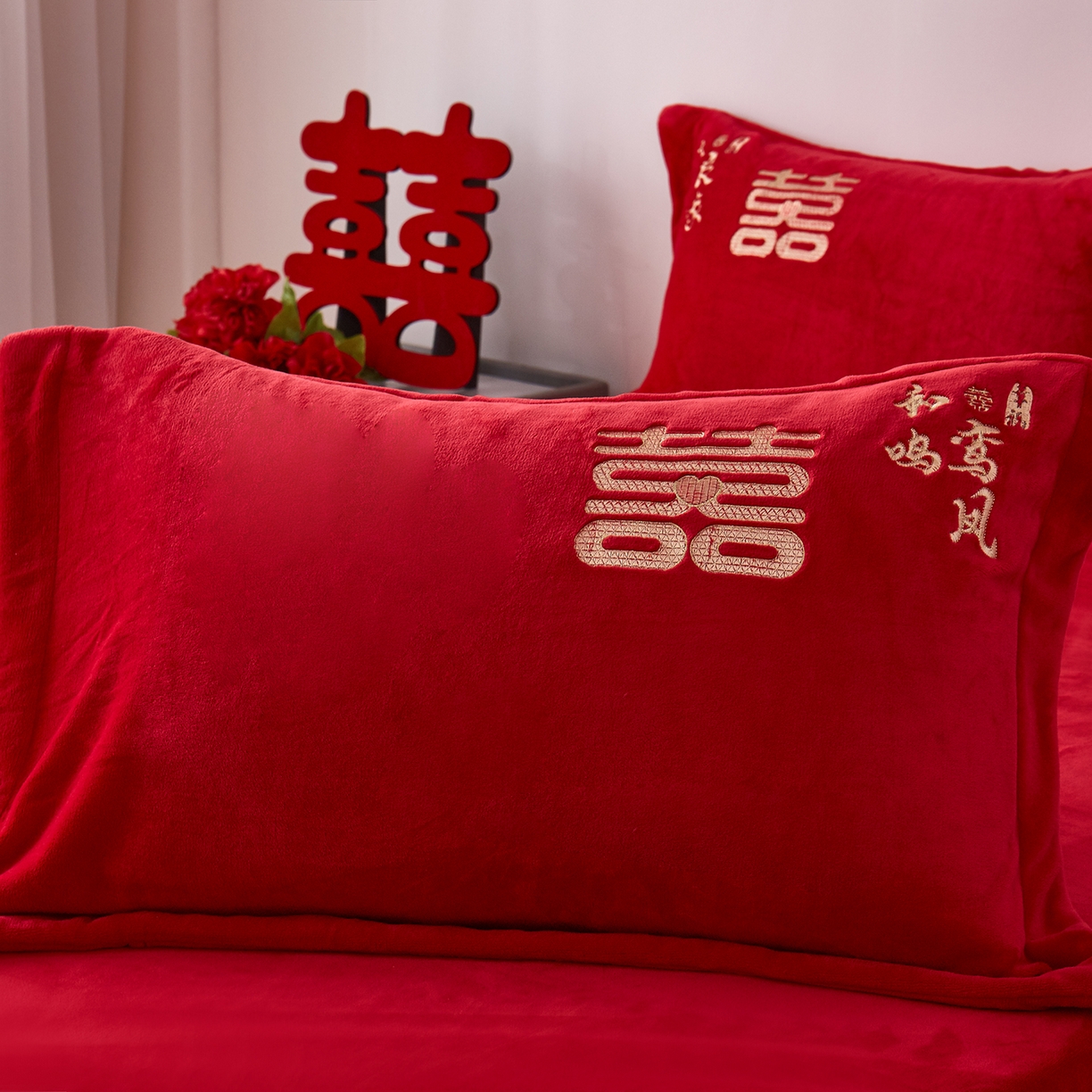 91家纺网 家纺一手货源 找家纺 （总）浩情国际婚庆供货中心 2026新品婚庆加厚全消光牛奶绒四件套系列