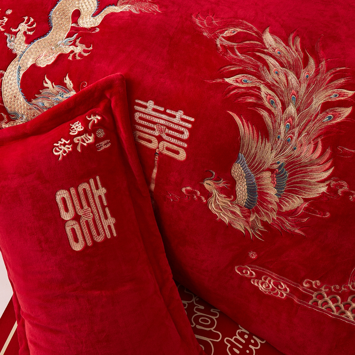 91家纺网 家纺一手货源 找家纺 浩情国际婚庆供货中心 2026新品婚庆加厚全消光牛奶绒四件套系列 天赐良缘