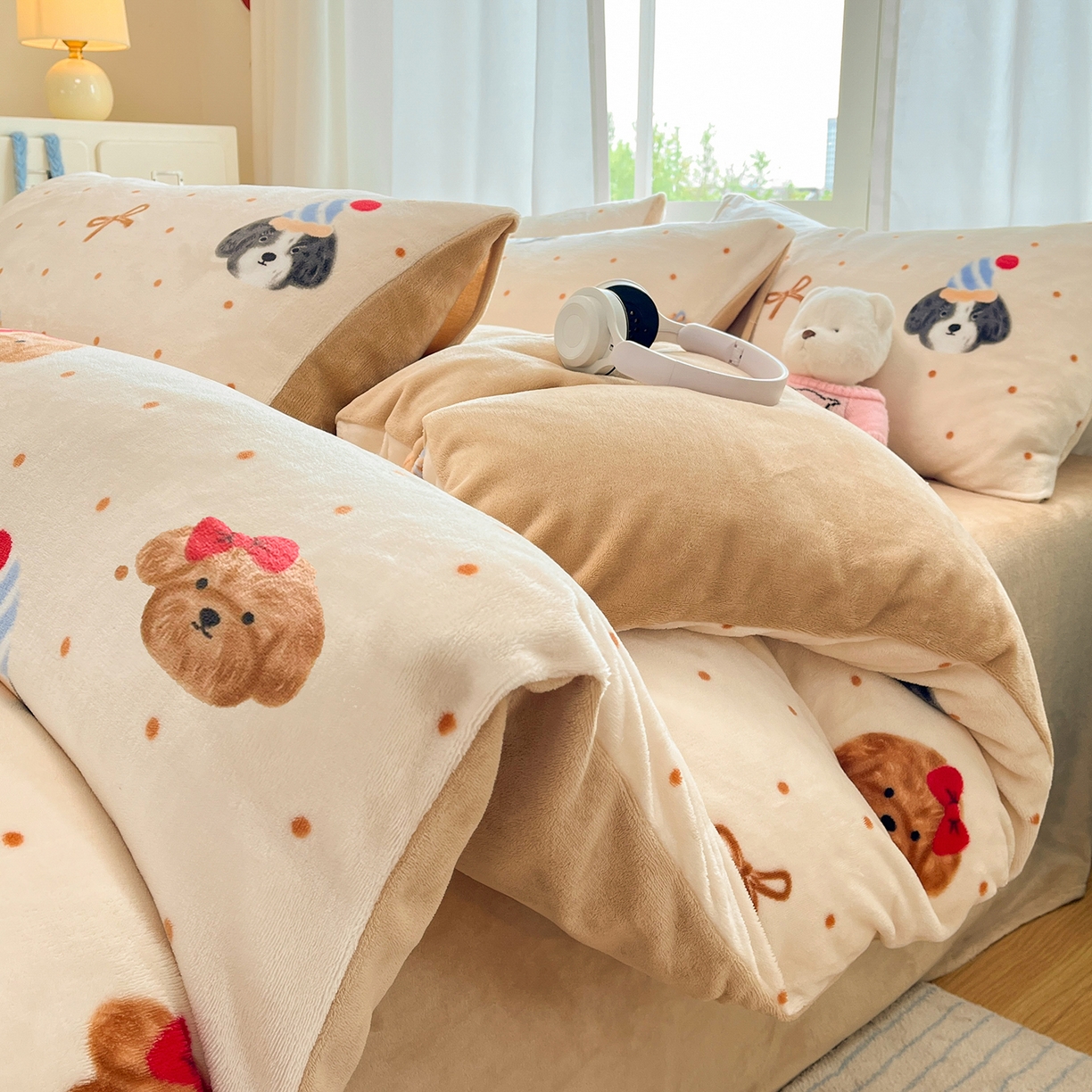 91家纺网 家纺一手货源 找家纺 （总）吉象家纺 2025新款高克重牛奶绒印花被套