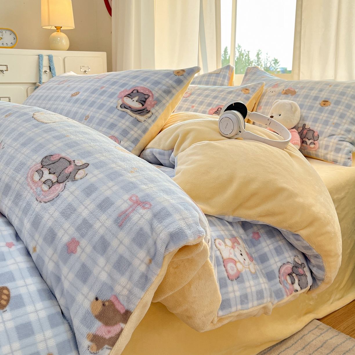 91家纺网 家纺一手货源 找家纺 （总）吉象家纺 2025新款高克重牛奶绒印花被套