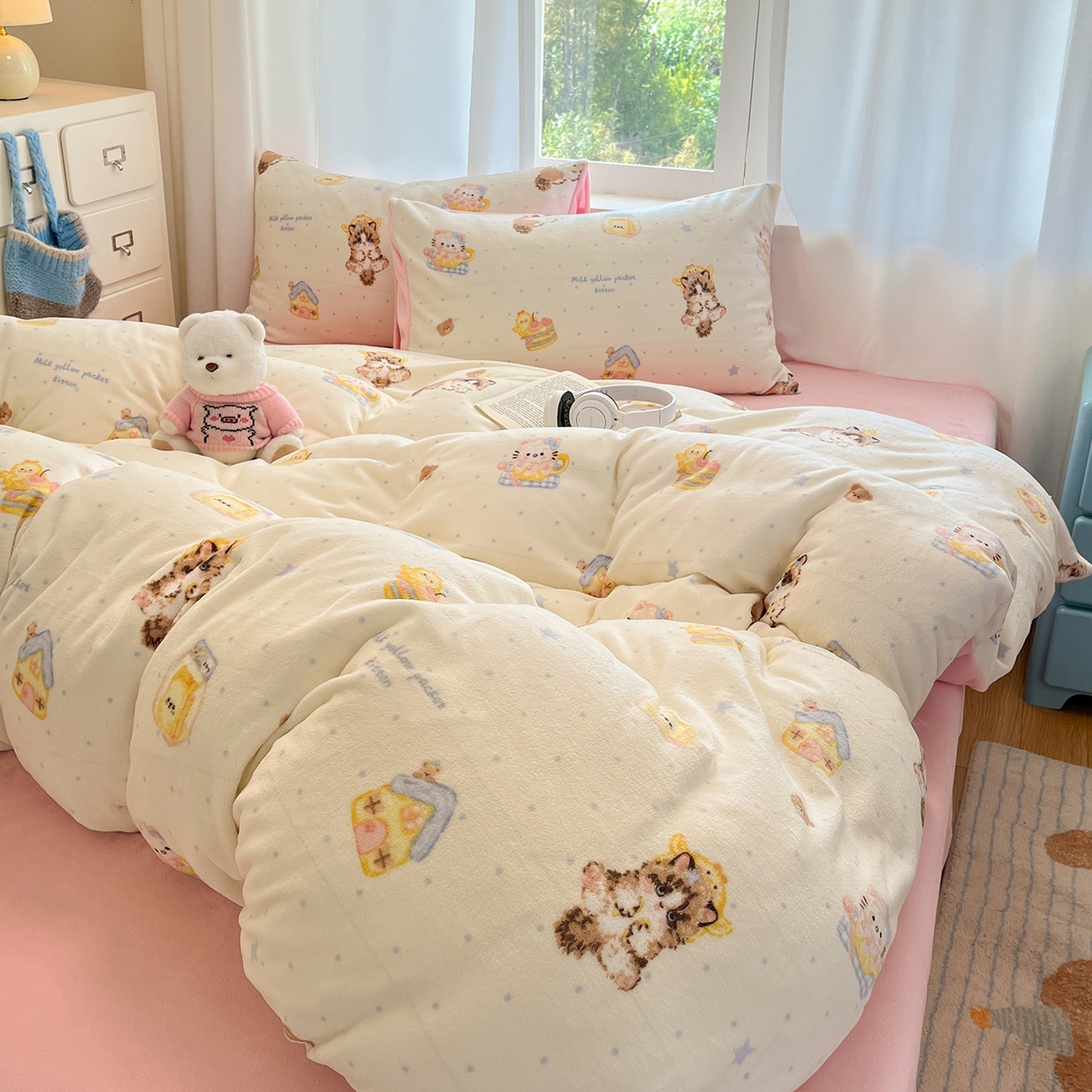 91家纺网 家纺一手货源 找家纺 （总）吉象家纺 2025新款高克重牛奶绒印花被套