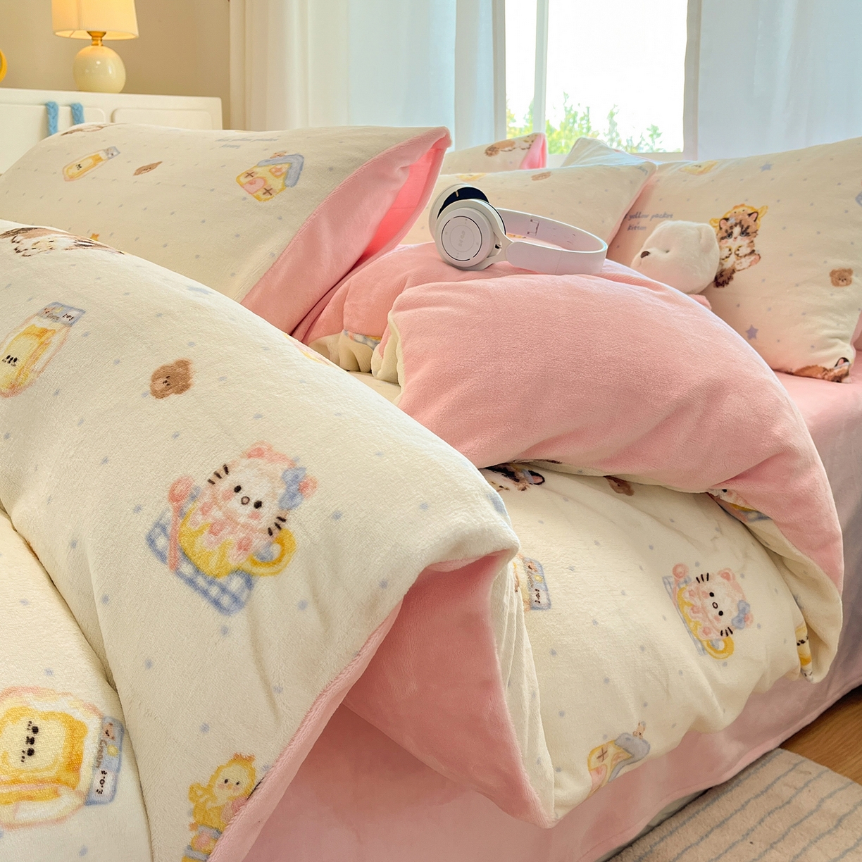 91家纺网 家纺一手货源 找家纺 （总）吉象家纺 2025新款高克重牛奶绒印花被套