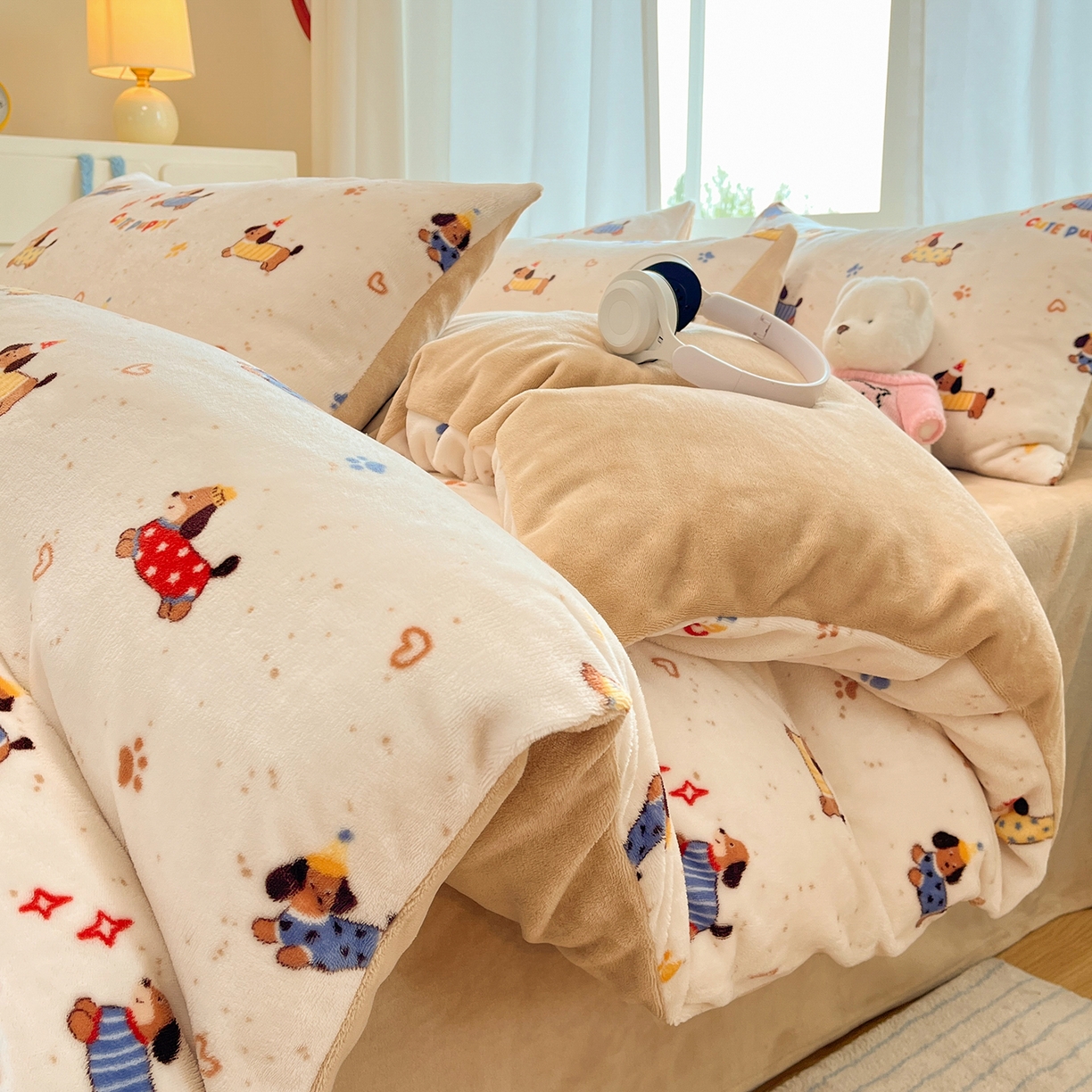 91家纺网 家纺一手货源 找家纺 （总）吉象家纺 2025新款高克重牛奶绒印花被套