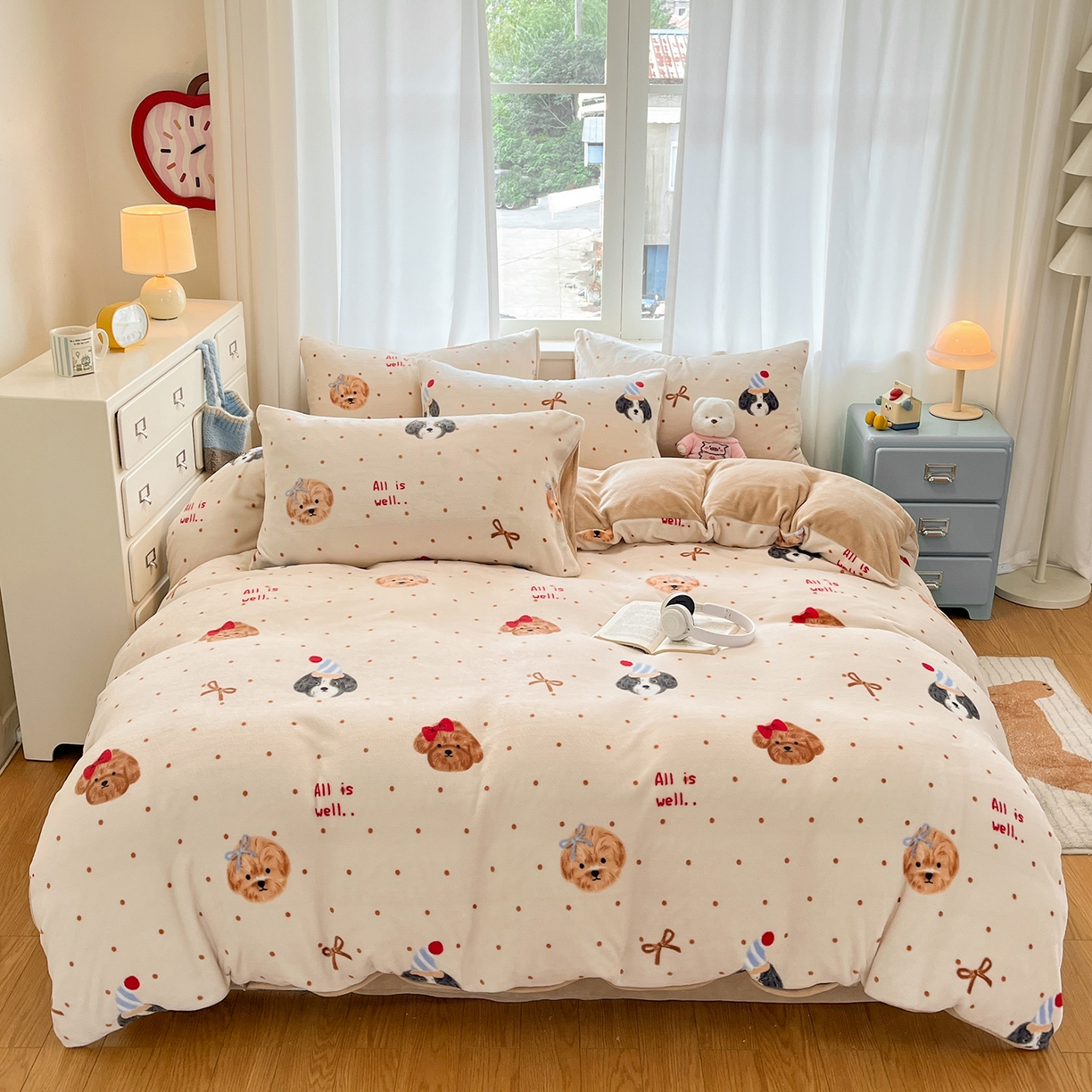 91家纺网 家纺一手货源 找家纺 吉象家纺 2025新款高克重牛奶绒印花被套 好伙伴