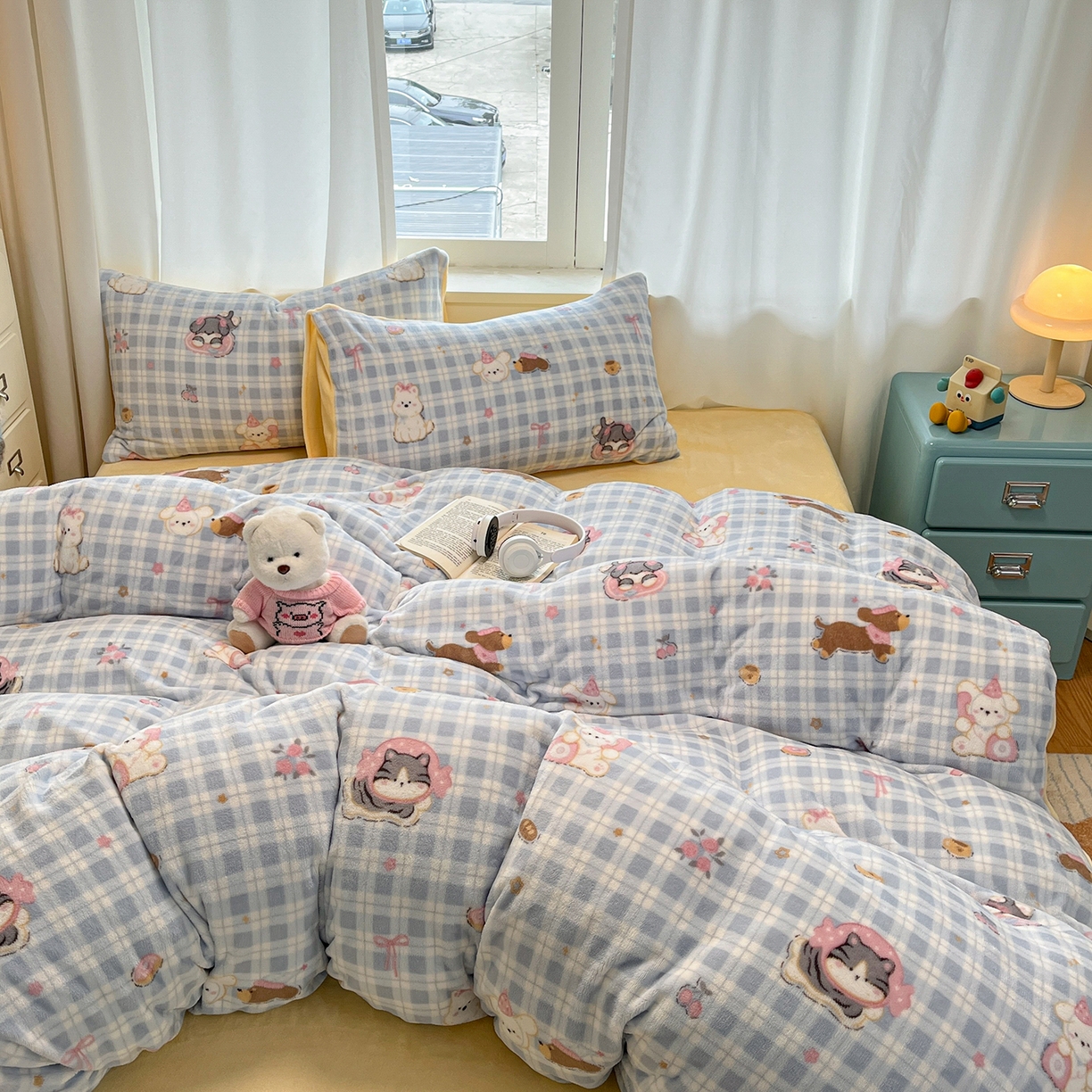 91家纺网 家纺一手货源 找家纺 吉象家纺 2025新款高克重牛奶绒印花被套 宠物派