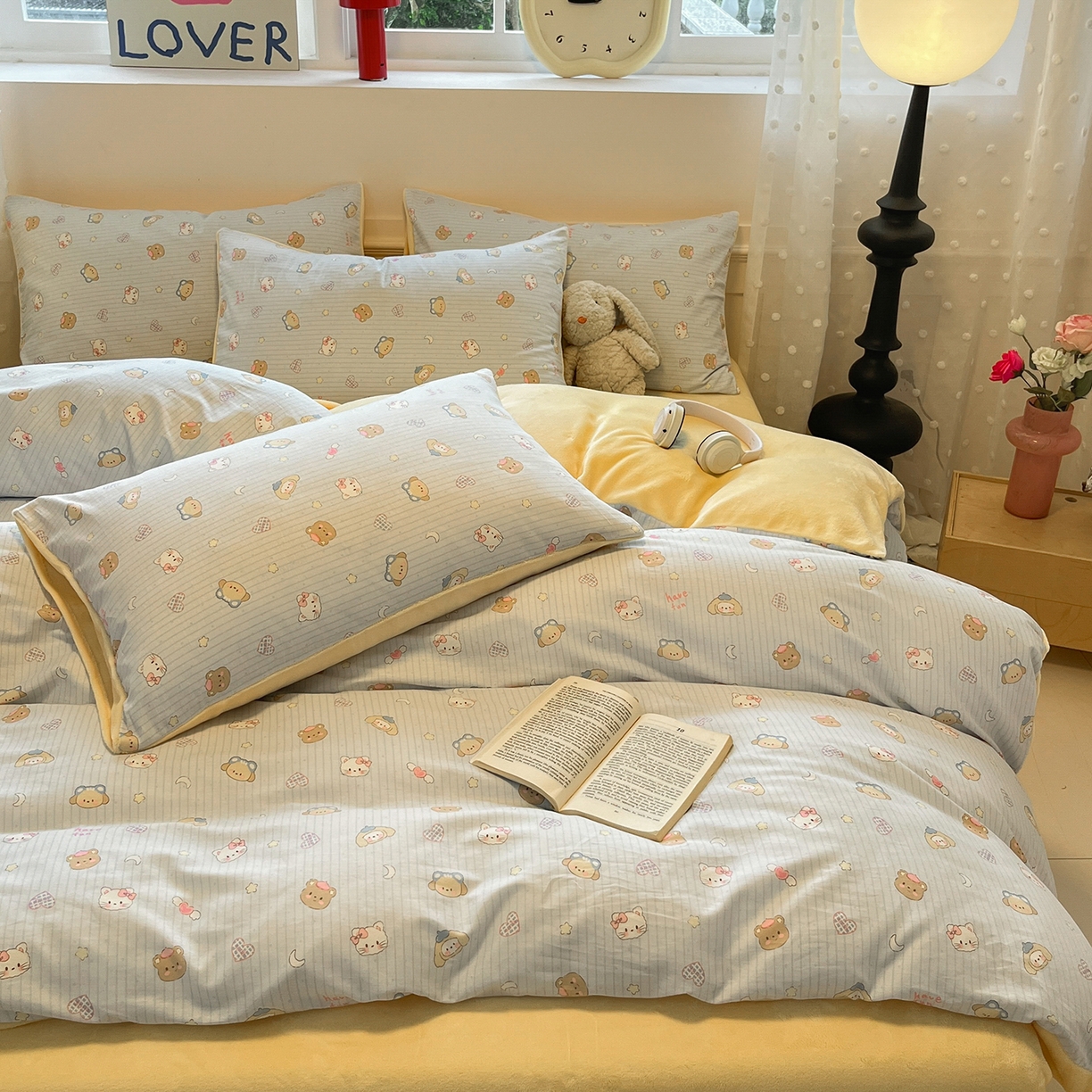 91家纺网 家纺一手货源 找家纺 吉象家纺 2025新款全棉牛奶绒印花四件套 棉绒-镜子海洋