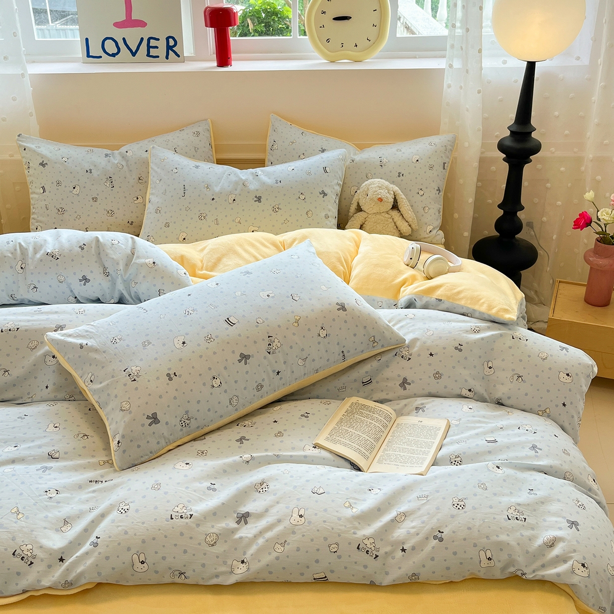 91家纺网 家纺一手货源 找家纺 吉象家纺 2025新款全棉牛奶绒印花四件套 棉绒-蜜罐猫猫