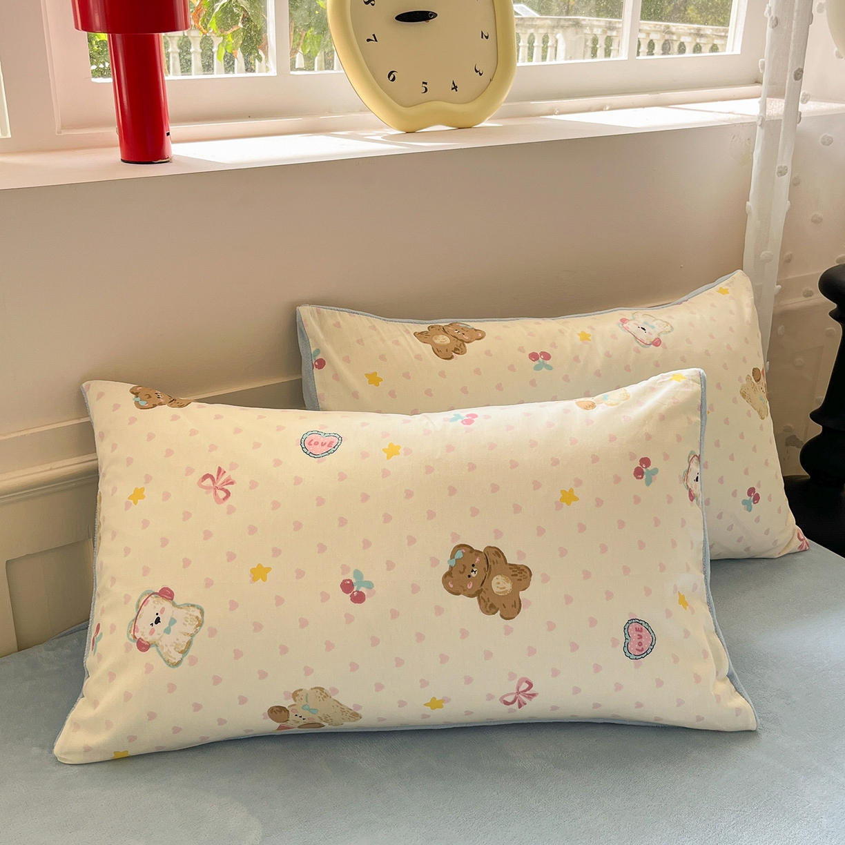 91家纺网 家纺一手货源 找家纺 吉象家纺 2025新款全棉牛奶绒印花四件套 棉绒-奶油甜心熊