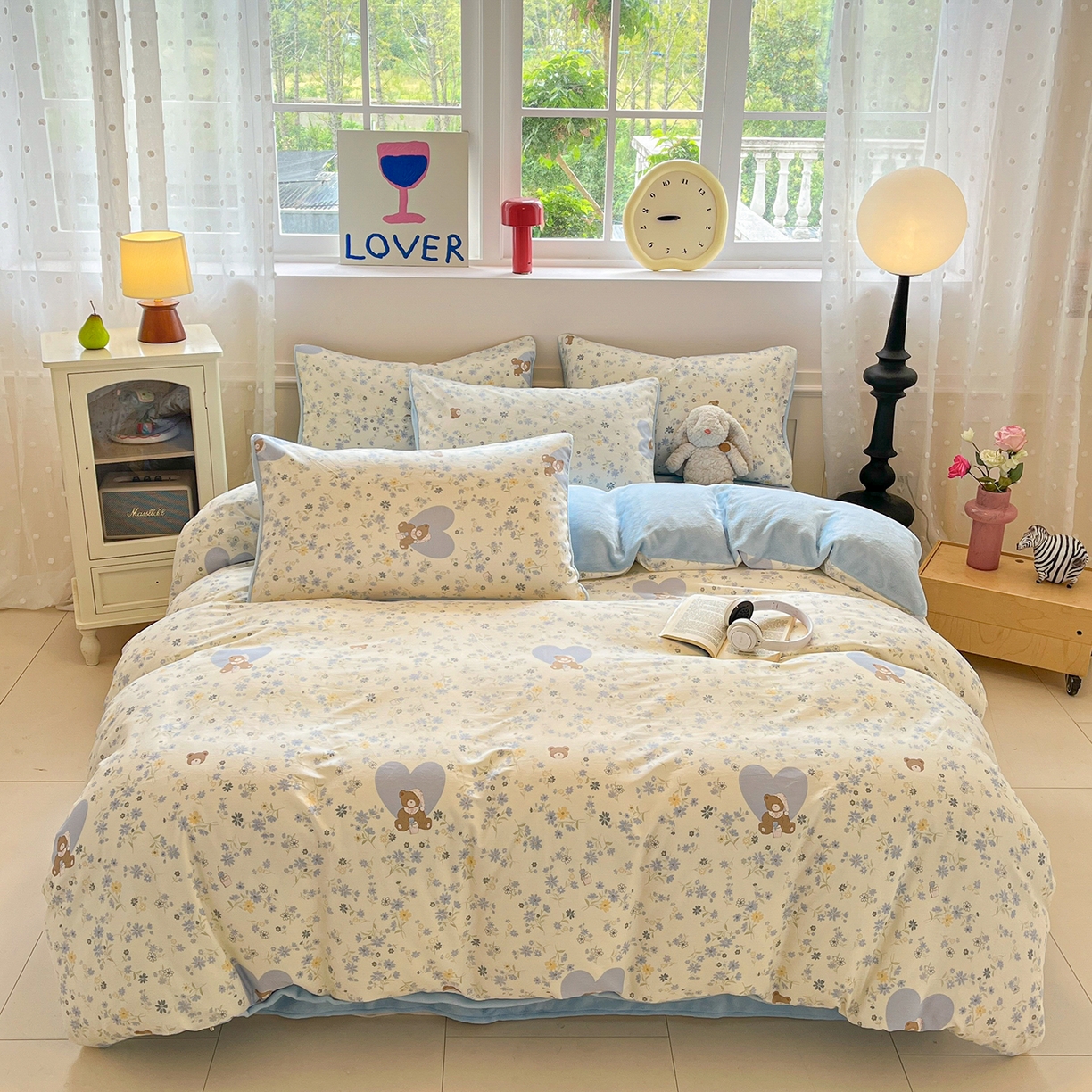 91家纺网 家纺一手货源 找家纺 吉象家纺 2025新款全棉牛奶绒印花四件套 棉绒-洋气泰迪