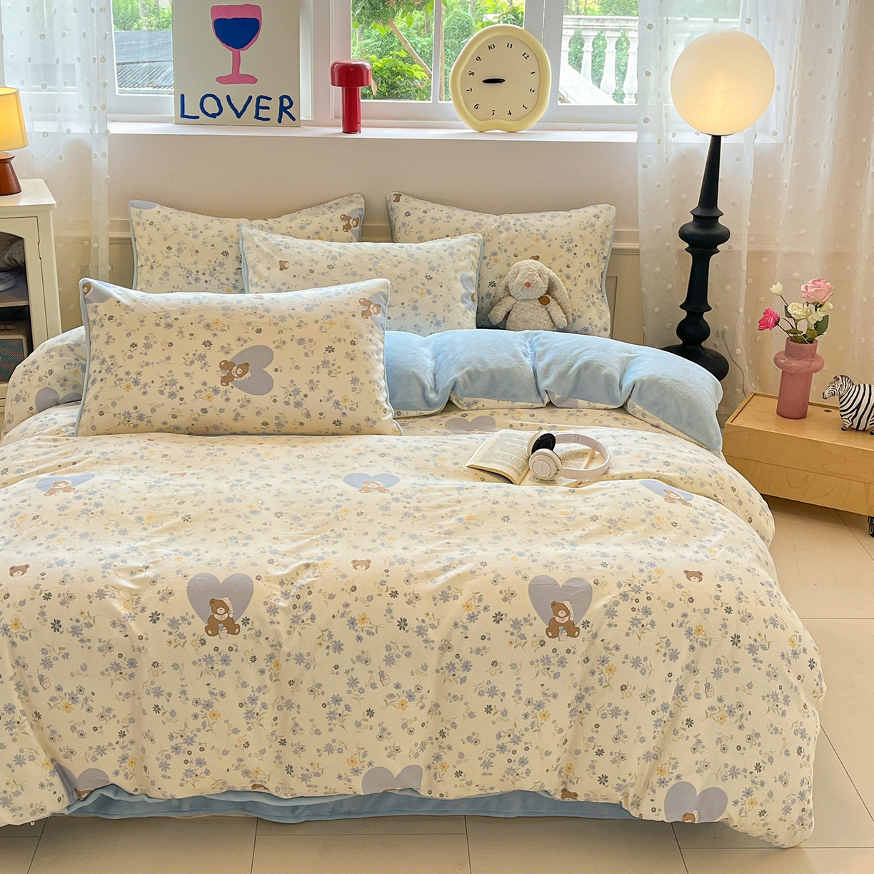 91家纺网 家纺一手货源 找家纺 吉象家纺 2025新款全棉牛奶绒印花四件套 棉绒-洋气泰迪