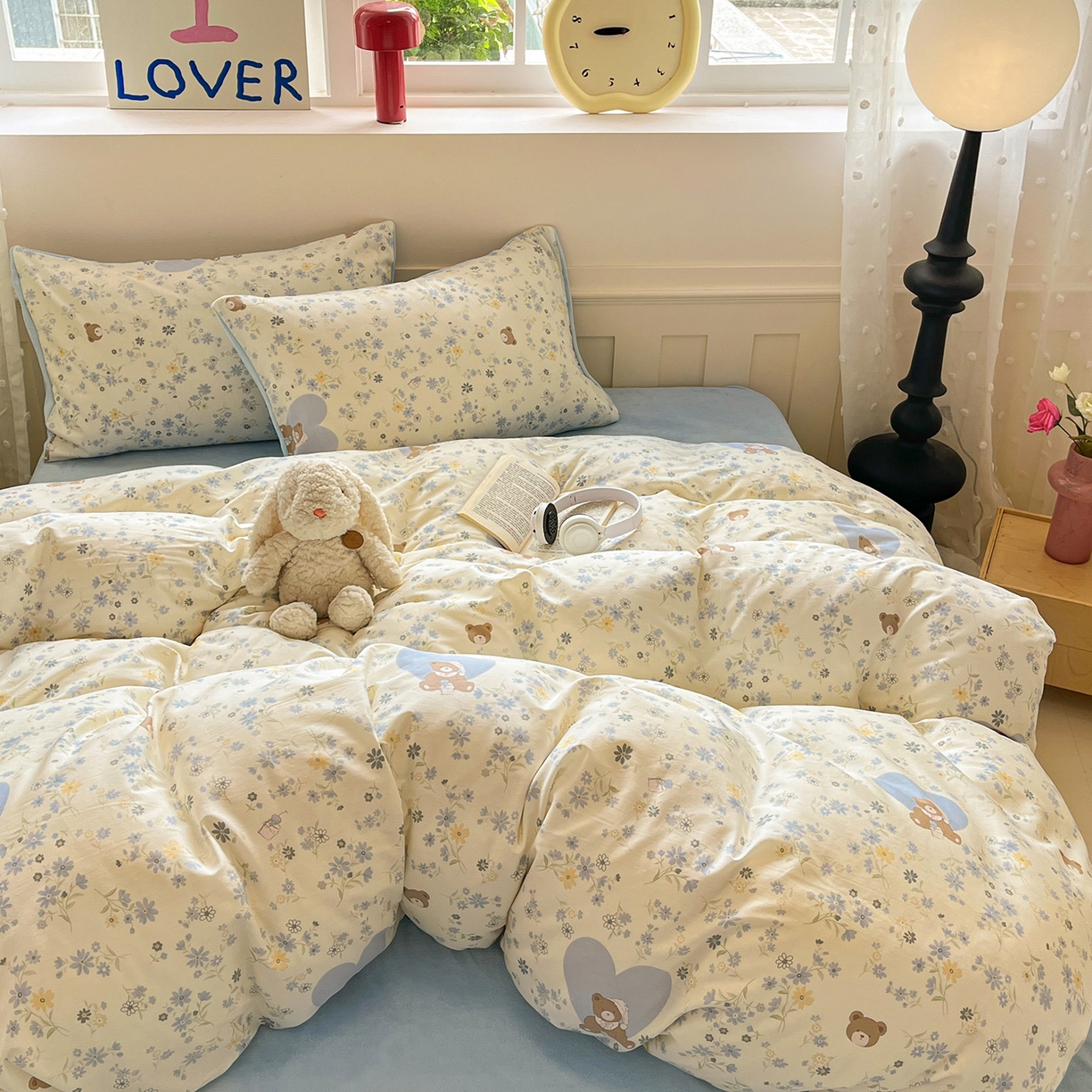 91家纺网 家纺一手货源 找家纺 吉象家纺 2025新款全棉牛奶绒印花四件套 棉绒-洋气泰迪