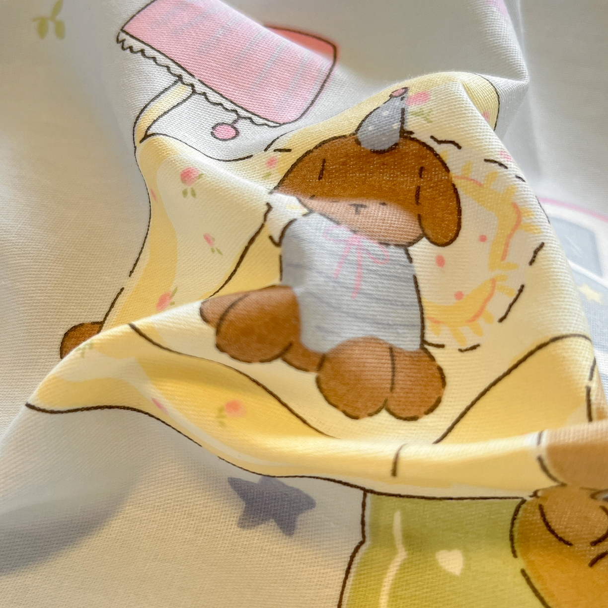 91家纺网 家纺一手货源 找家纺 吉象家纺 2025新款全棉牛奶绒印花四件套 棉绒-爪爪会客厅