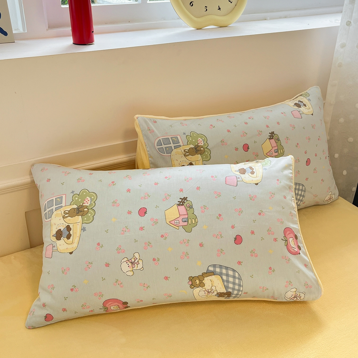 91家纺网 家纺一手货源 找家纺 吉象家纺 2025新款全棉牛奶绒印花四件套 棉绒-爪爪会客厅